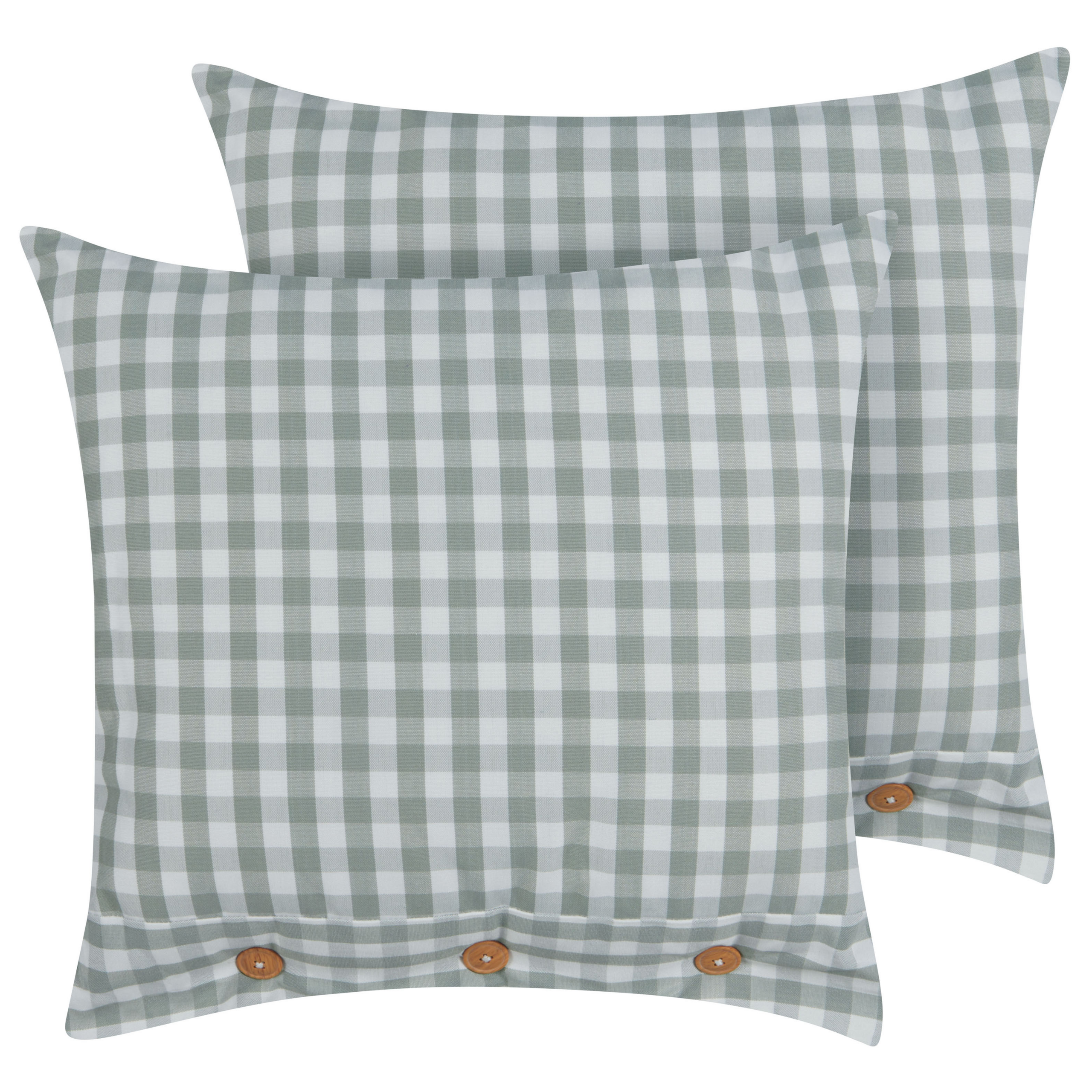 Set med 2 prydnadskuddar TALYA 45 x 45 cm Mintgrön Rutigt tryck