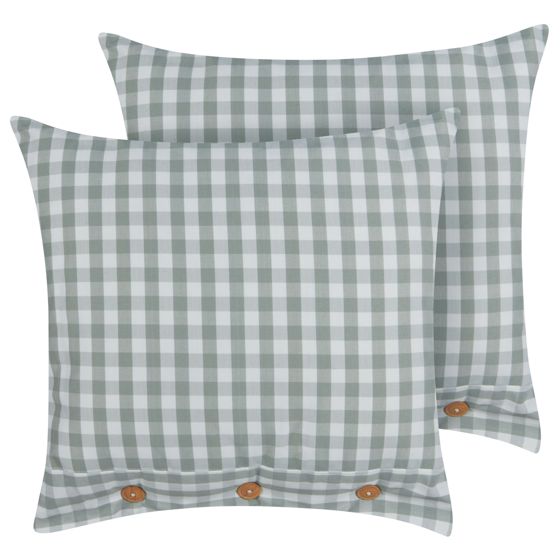Set med 2 prydnadskuddar TALYA 45 x 45 cm Mintgrön Rutigt tryck