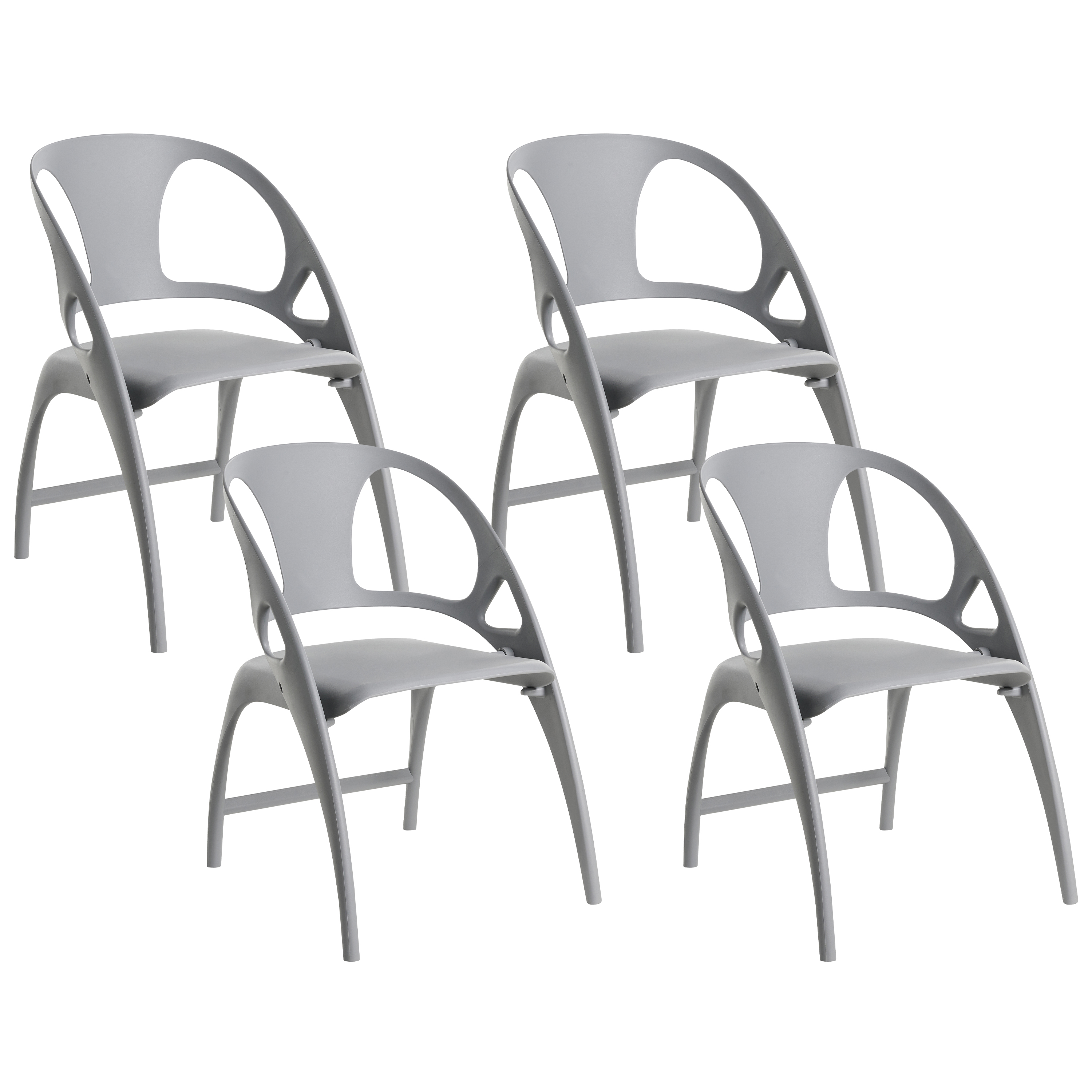 Set med 4 trädgårdsstolar NEMI Fällbar Grå