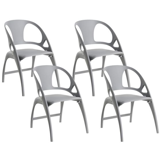 Set med 4 trädgårdsstolar NEMI Fällbar Grå