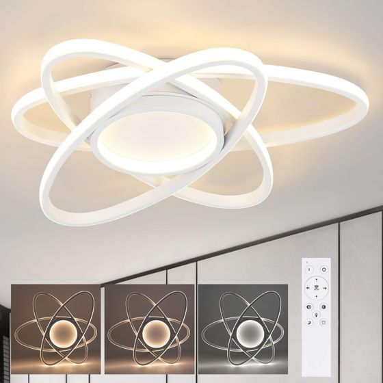 NETTLIFE modern LED-taklampa med fjärrkontroll 77 W dimbar vardagsrumskökslampa för sovrum, kök, hall, kontor