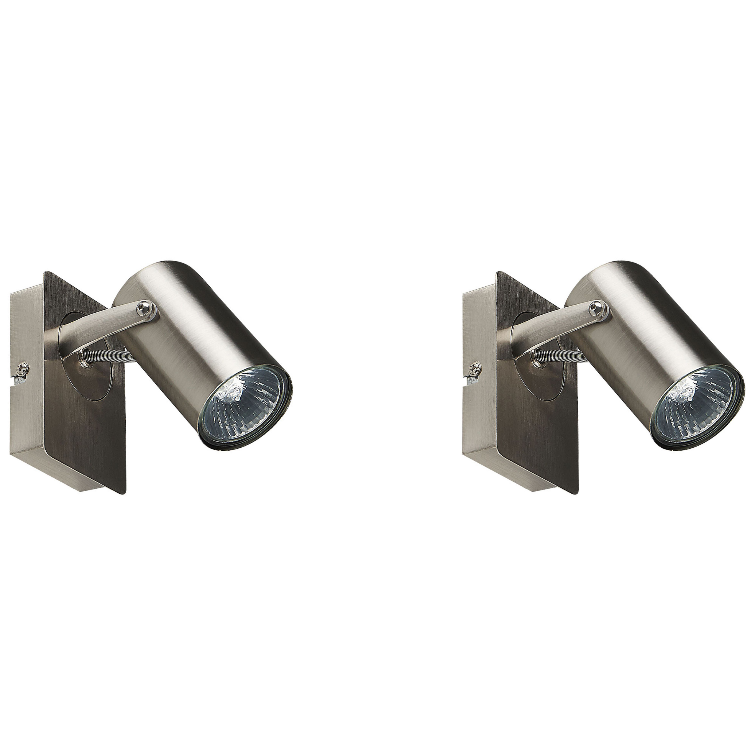 Set med 2 spotlightlampor KLIP Justerbar Metall Silver