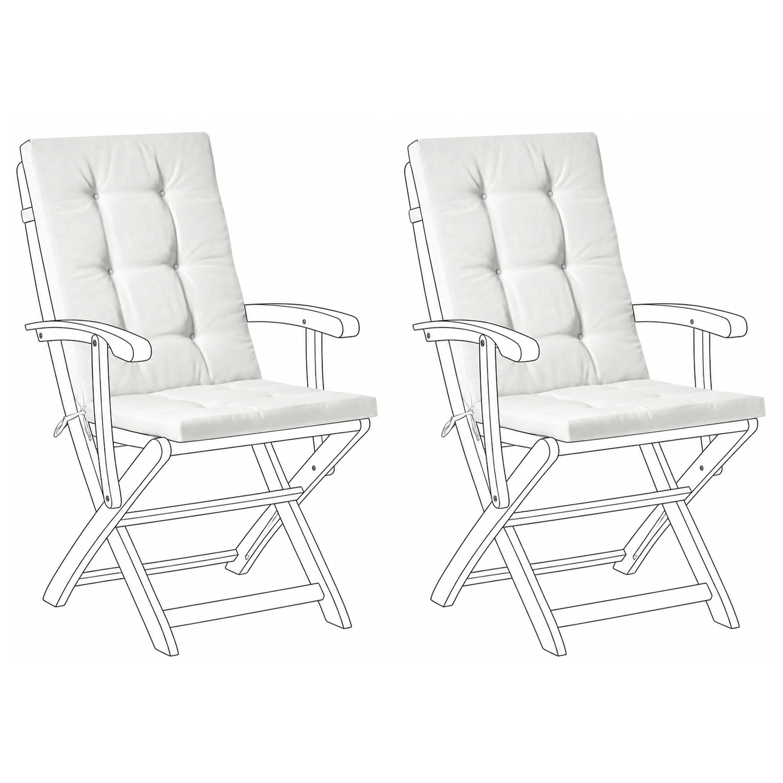 Set med 2 rygg-/sittdynor MAUI PREMIUM Off-White