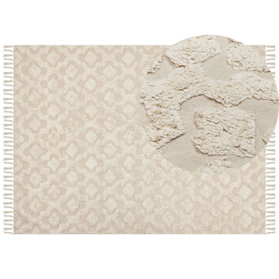 Matta AKSARAY Beige 160 x 230 cm Bomull