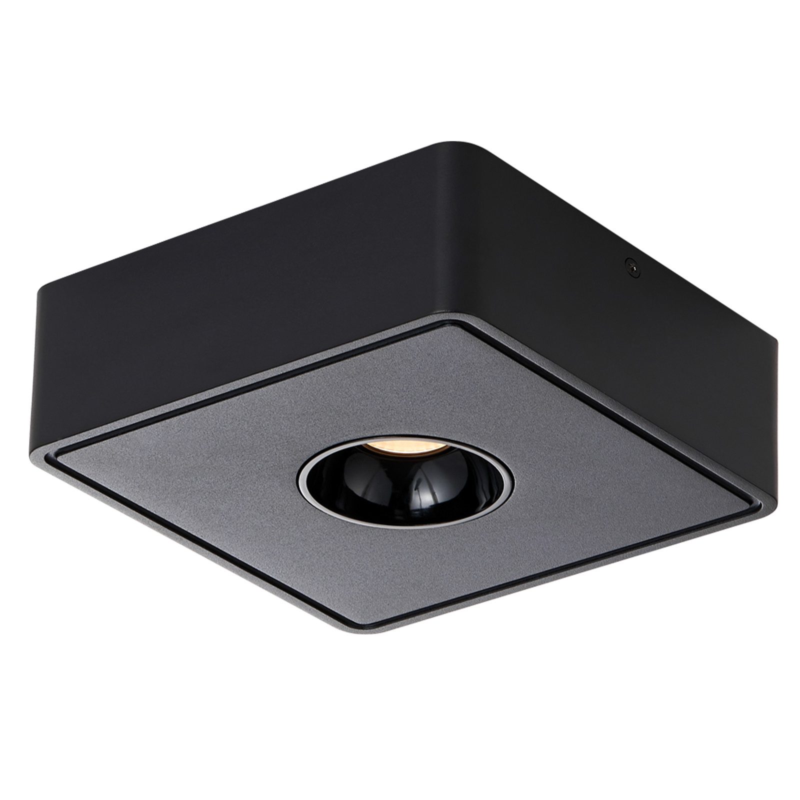 NETTLIFE LED - svart takspotlight 7 W utanpåliggande kantig varmvit liten taklampa för vardagsrummet