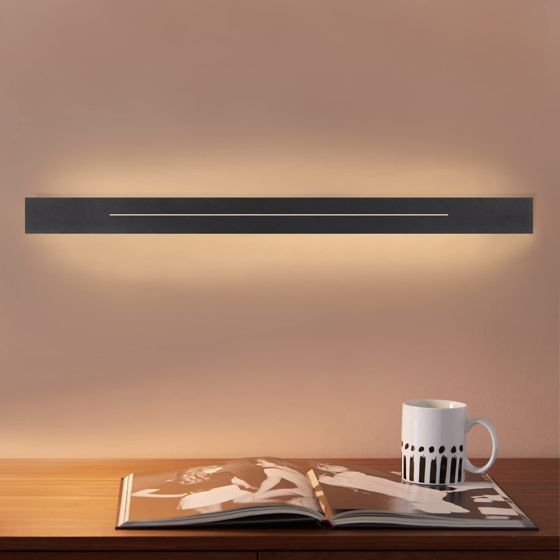 NETTLIFE LED - vägglampa, för inomhusbruk - modern, halllampa, 60 cm, vardagsrumslampa, 20 W, halllampa, för sovrum svart