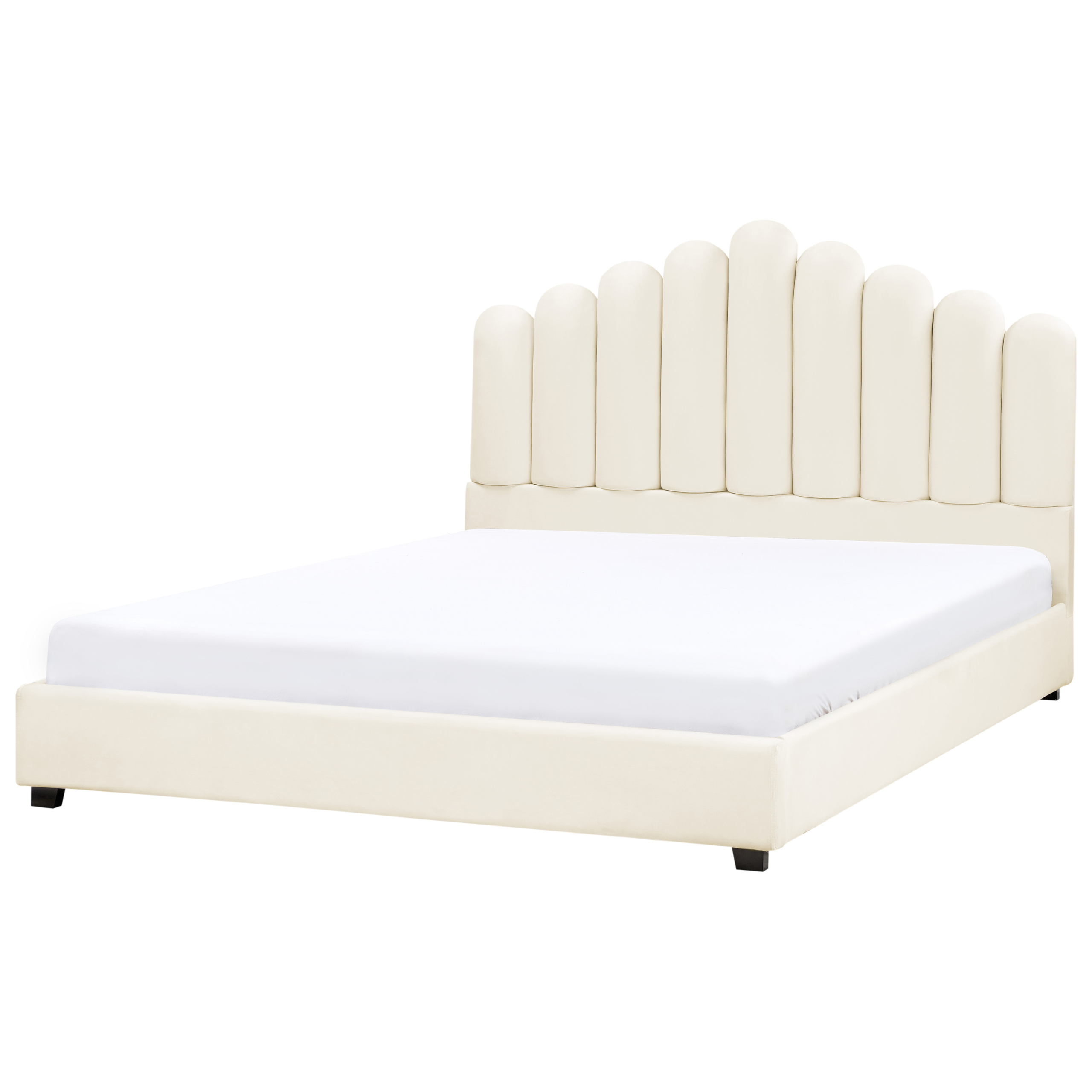 Säng med lamellram Sammet VINCENNES 180 x 200 cm Off-White