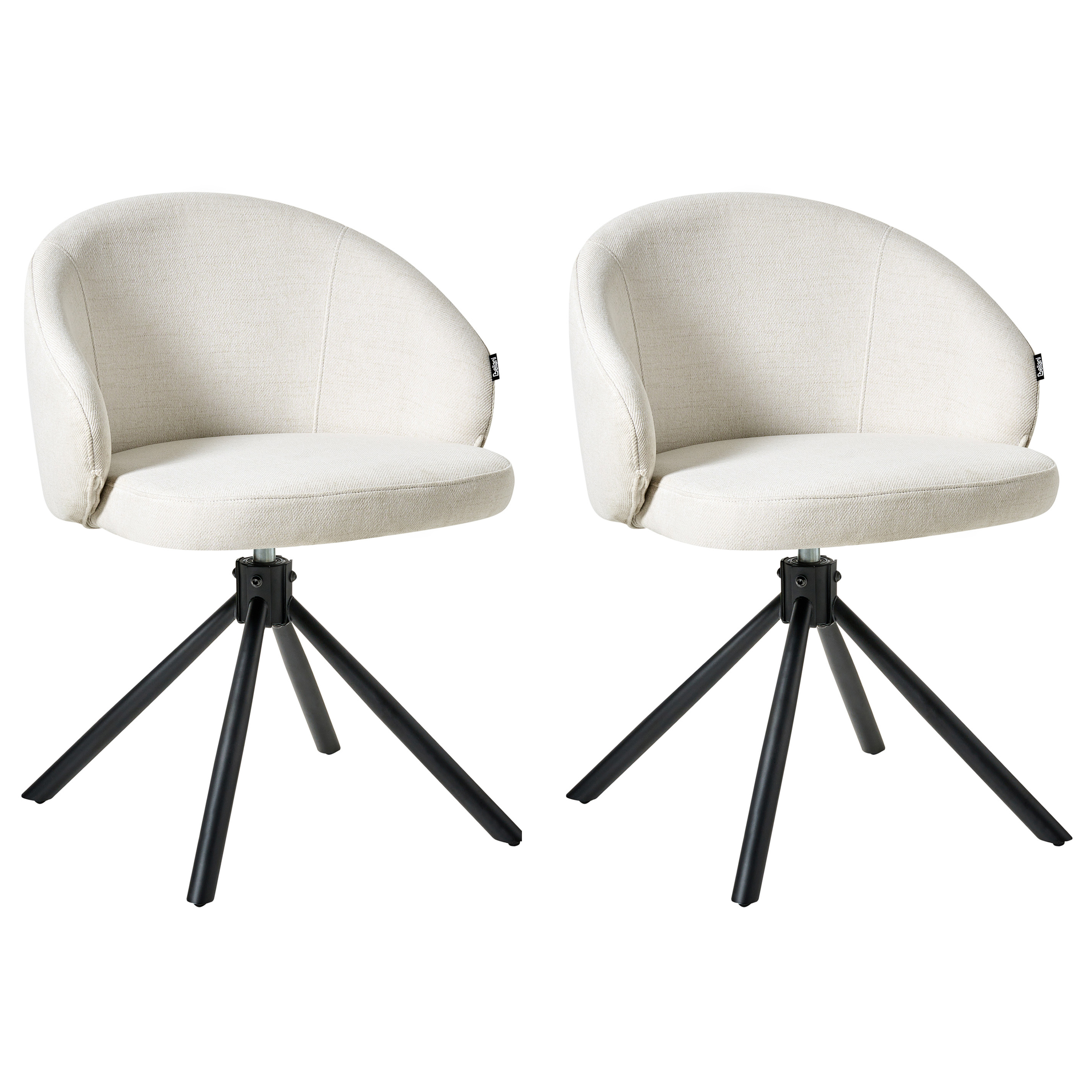 Set med 2 matstolar Vridbar OVALO Off-White