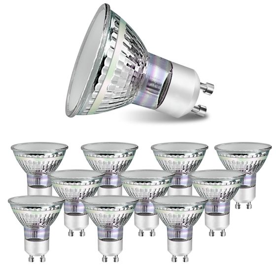 NETTLIFE 10 st GU10 LED-halogenlampor, varmvita, 4 W, 40 W lågenergilampa, 3000 K, 110° spotlight, reflektor, ej dimbar