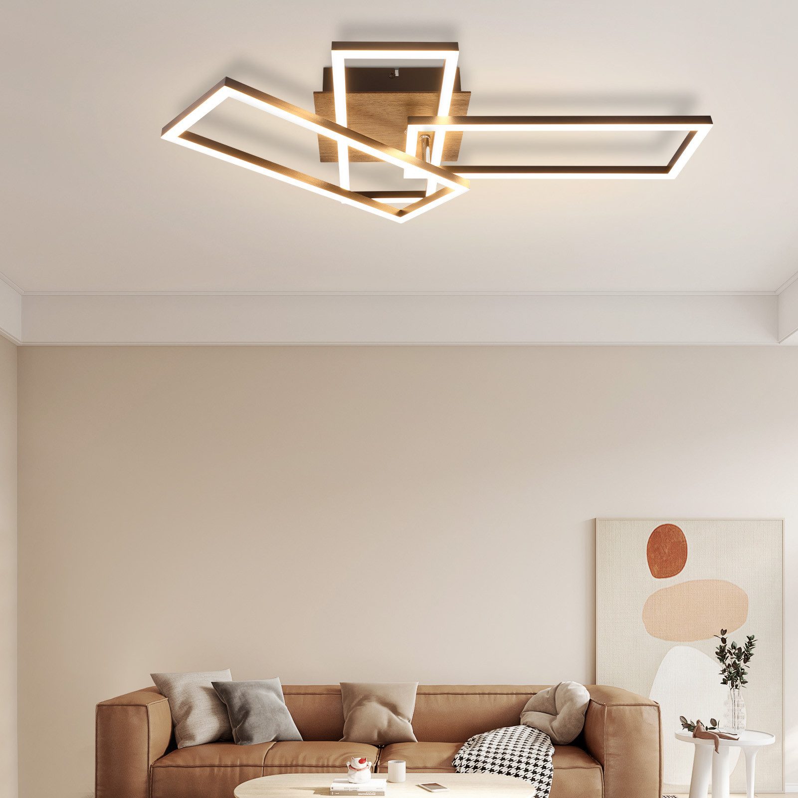 NETTLIFE LED - taklampa, för sovrum, svart, ram, 64 3 cm, dimbar Med fjärrkontroll, modern, dimbar
