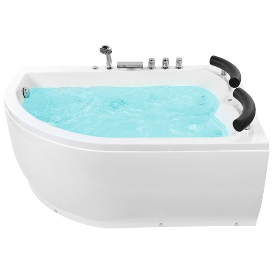 Hörnbubbelbadkar med LED PARADISO 1580 x 1130 mm Vit Vänstervänd