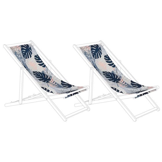Set med 2 ersättningstyger för solstol ANZIO/AVELLINO 113 x 44 cm Blå