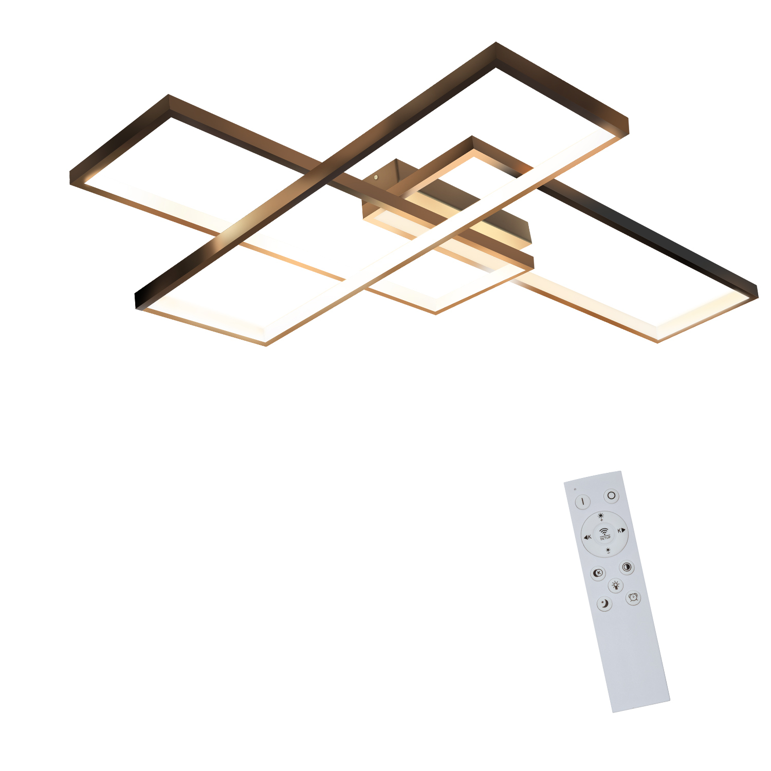 NETTLIFE LED-taklampa, 65 cm, svart, sovrumslampa, dimbar med fjärrkontroll, 65 W
