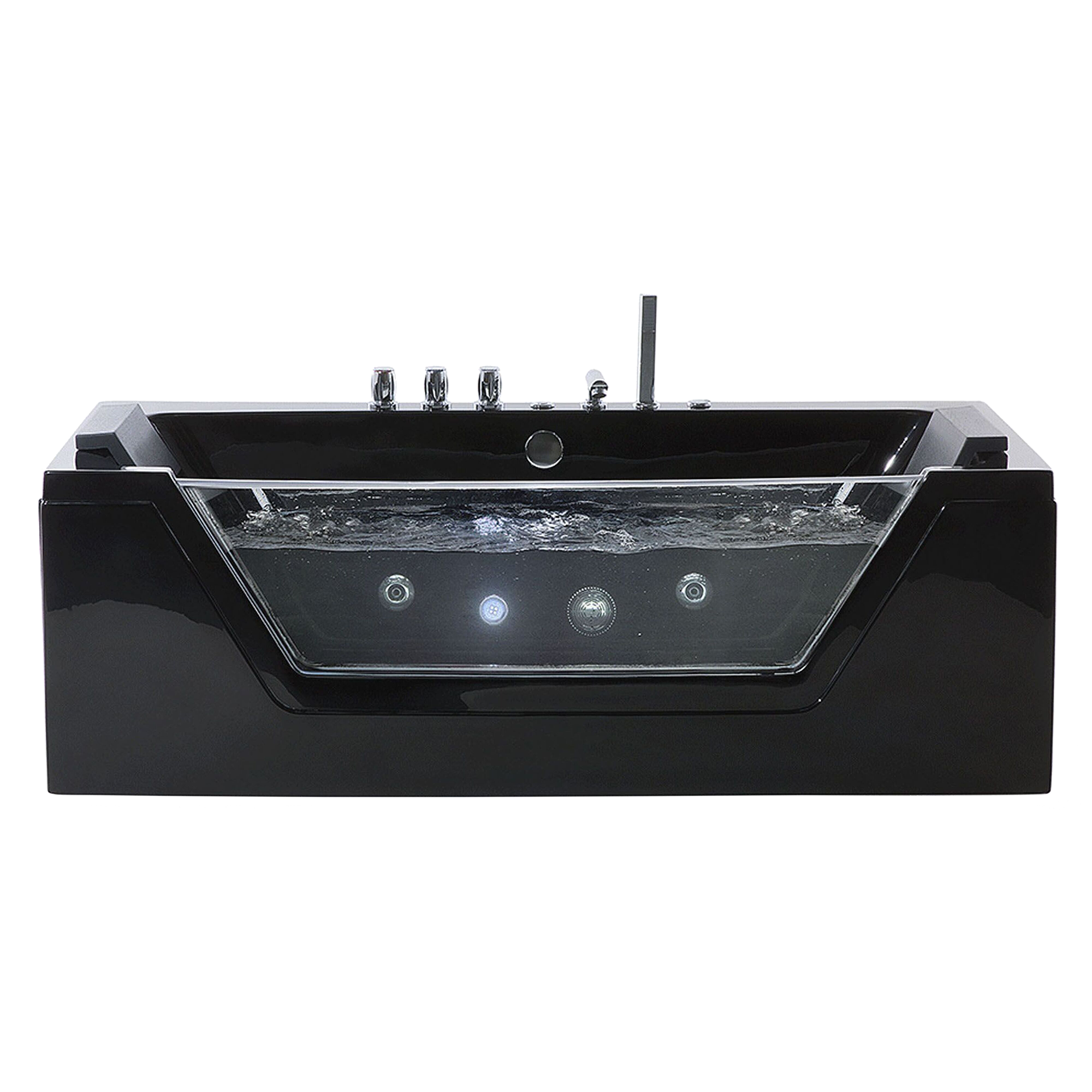 Hörnbubbelbadkar med LED SAMANA 1530 x 710 mm Svart