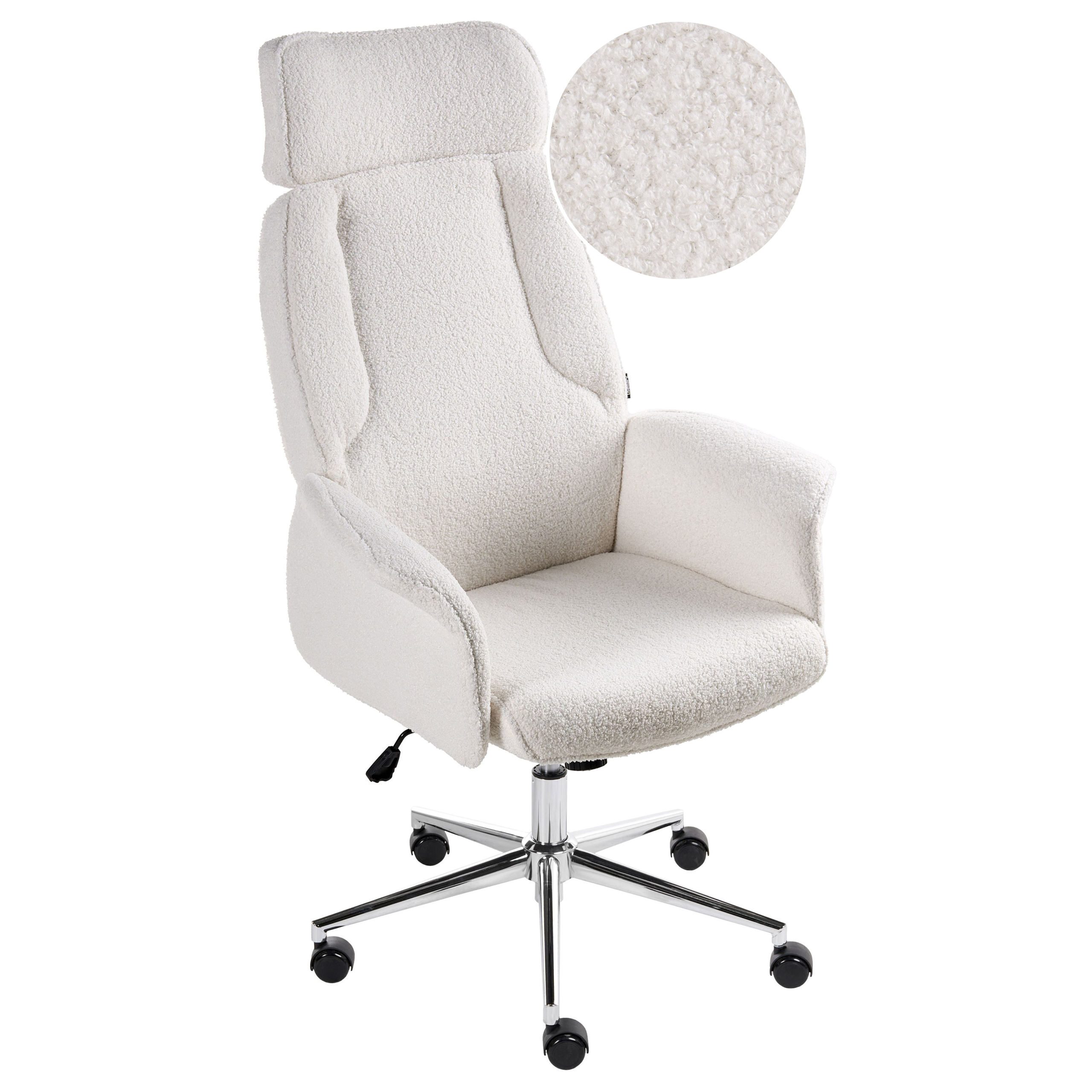 Kontorsstol PILOT Bouclé Off-White