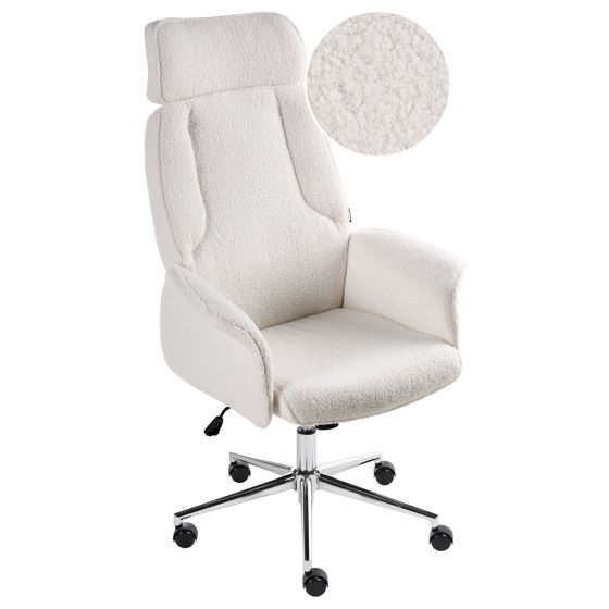 Kontorsstol PILOT Bouclé Off-White