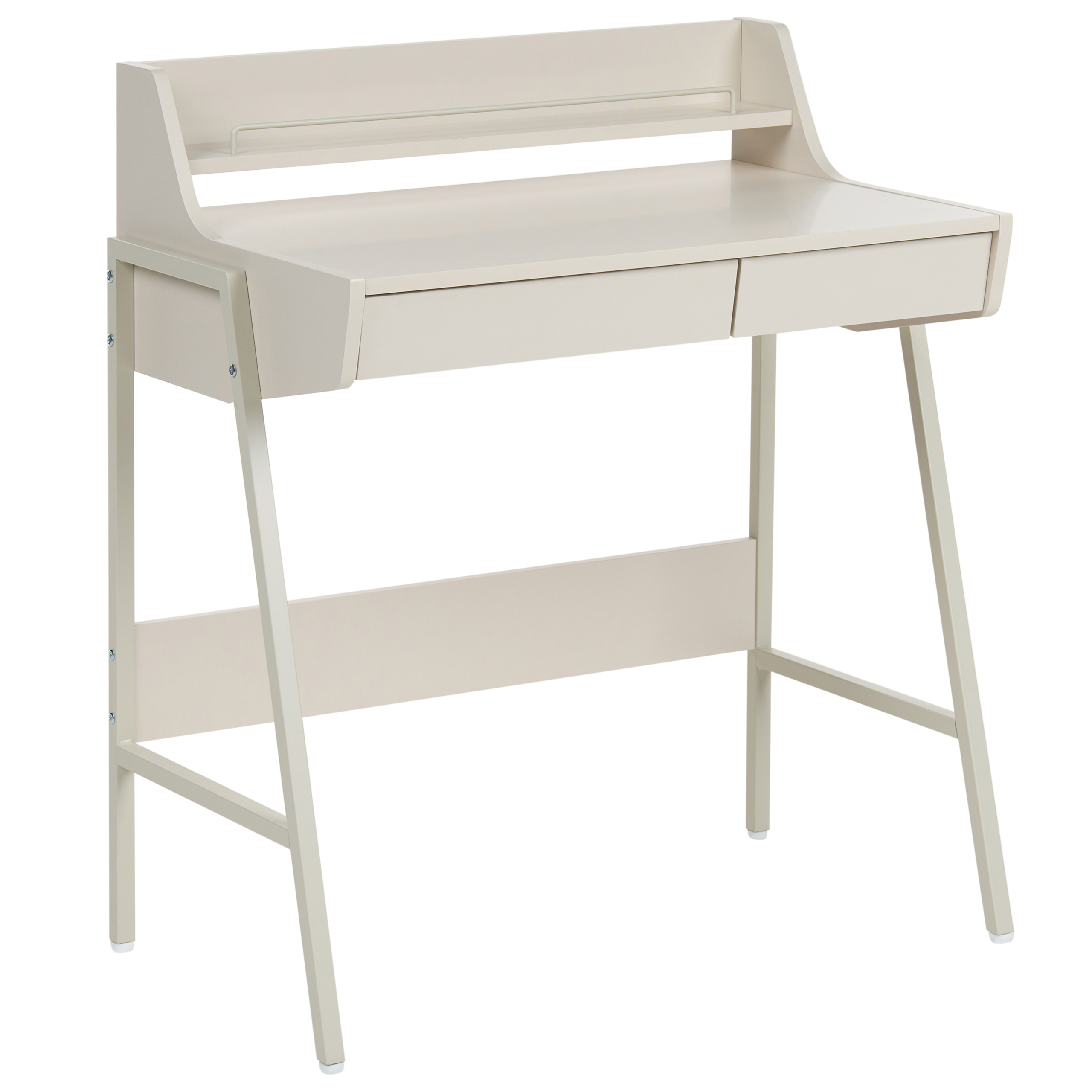 Skrivbord med överskåp för hemmakontoret BROXTON 77 cm 46 cm Ljusbeige