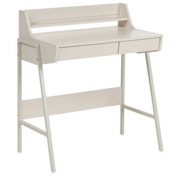 Skrivbord med överskåp för hemmakontoret BROXTON 77 cm 46 cm Ljusbeige