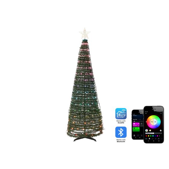 Golvjuldekoration Smart LED med app SAARLOQ 160 cm Julgran Grön