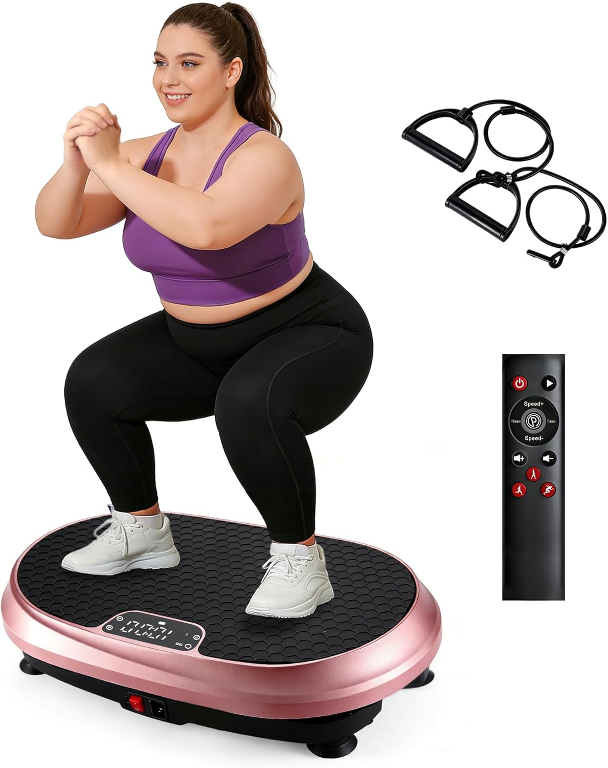 ZMH vibrationsplatta 200 W, 199 justerbara effektnivåer, 5 program, inbyggd högtalare, max 150 kg