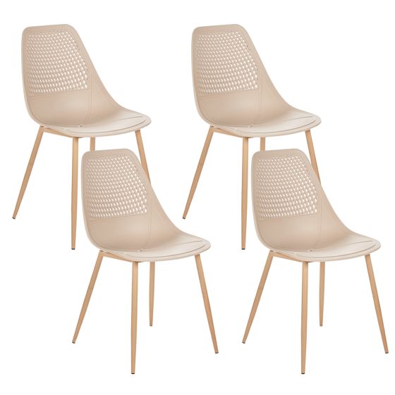 Set med 4 matstolar HAZELTON Beige