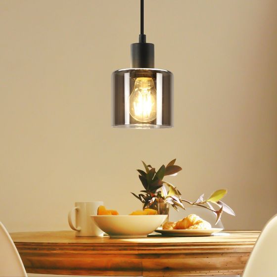 NETTLIFE järnpendellampa, diameter, 11 cm, E27, max. 40W, svart Vintage-stil, 1 ljuskälla, matrumslampa