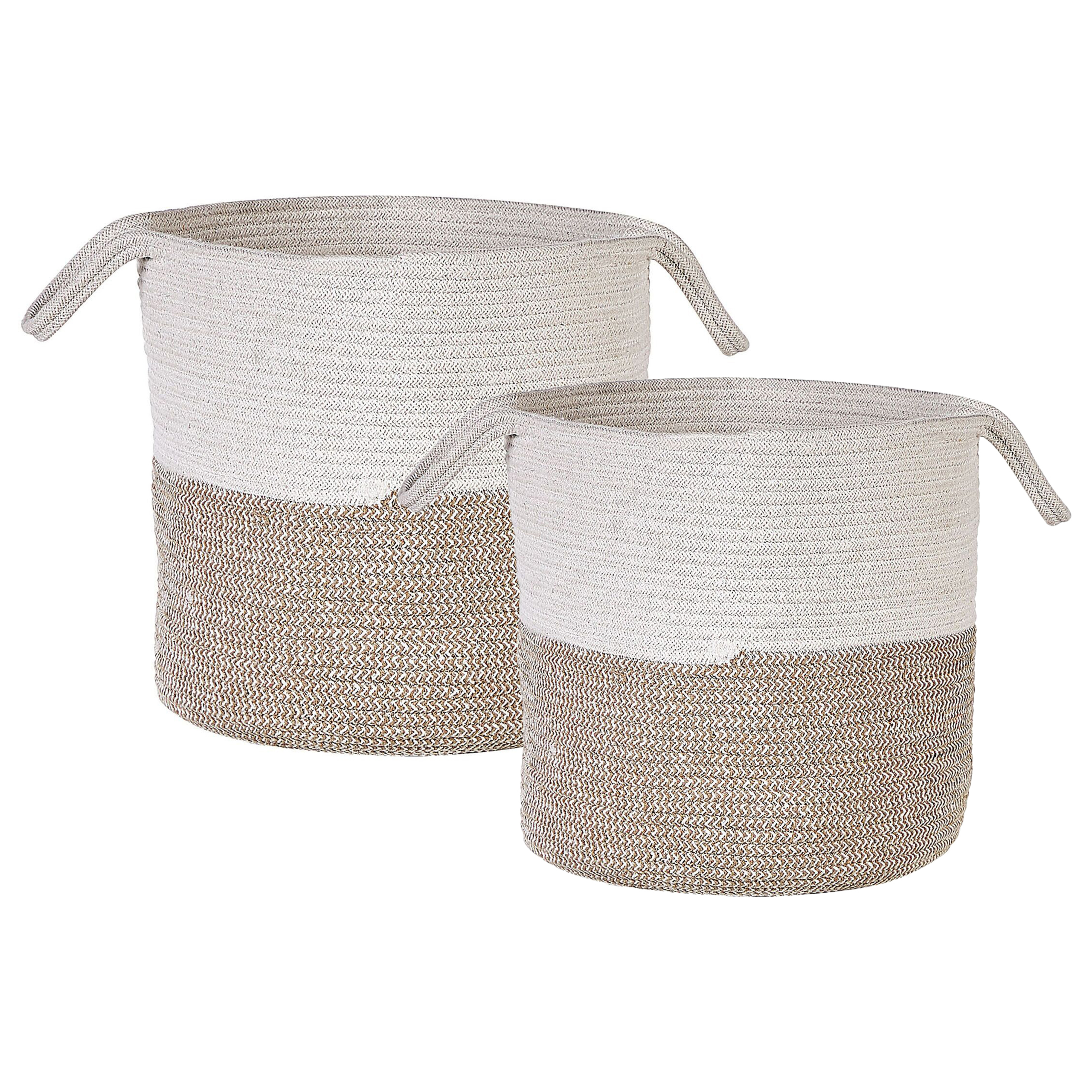 Set med 2 korgar PAZHA Bomull Beige