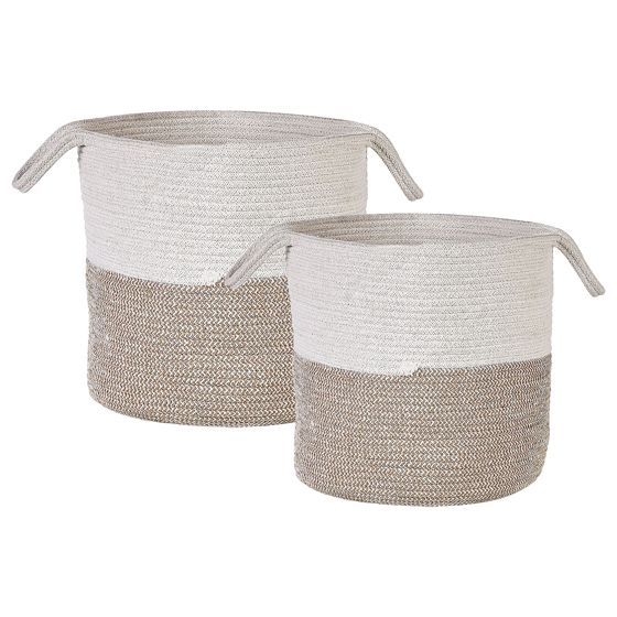 Set med 2 korgar PAZHA Bomull Beige