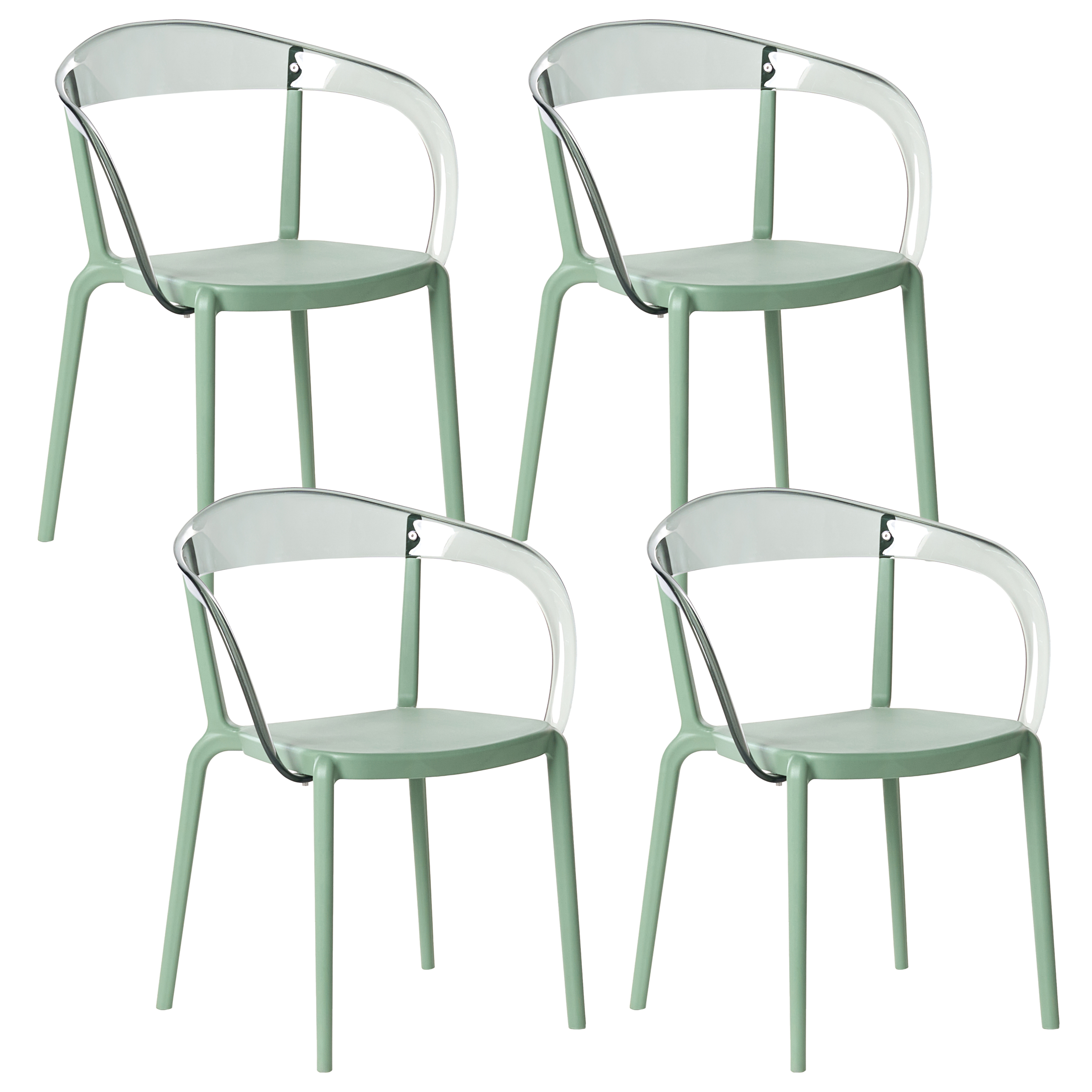 Set med 4 trädgårdsstolar MALEVIZI Stapelbar Grön