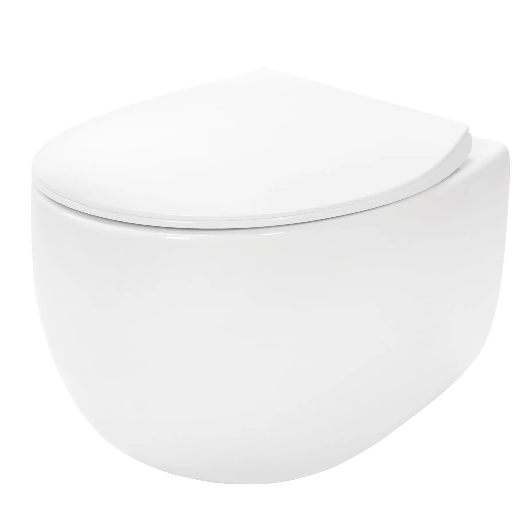REA vägghängd toalettstol LARS RIMLESS DUROPLAST/FLAT/ZM , Vit, 50x37x36cm