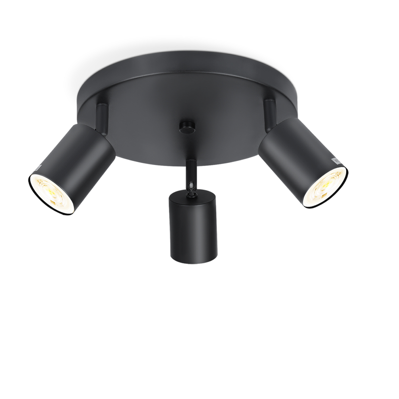 NETTLIFE GU10-spotlight, roterbar 350°. Max 25W, svart, modern vintagestil. Lämplig för vardagsrum, sovrum, kök eller hall.