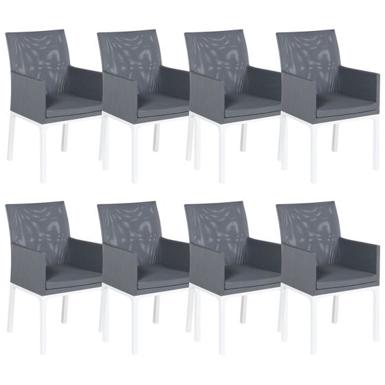 Set med 8 stolar BACOLI Mörkgrå