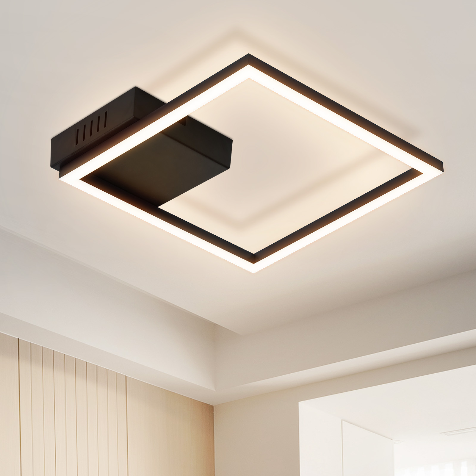 NETTLIFE LED - taklampa Kökstaklampa, varmvit, svart, modern, design, 3000K, 12W