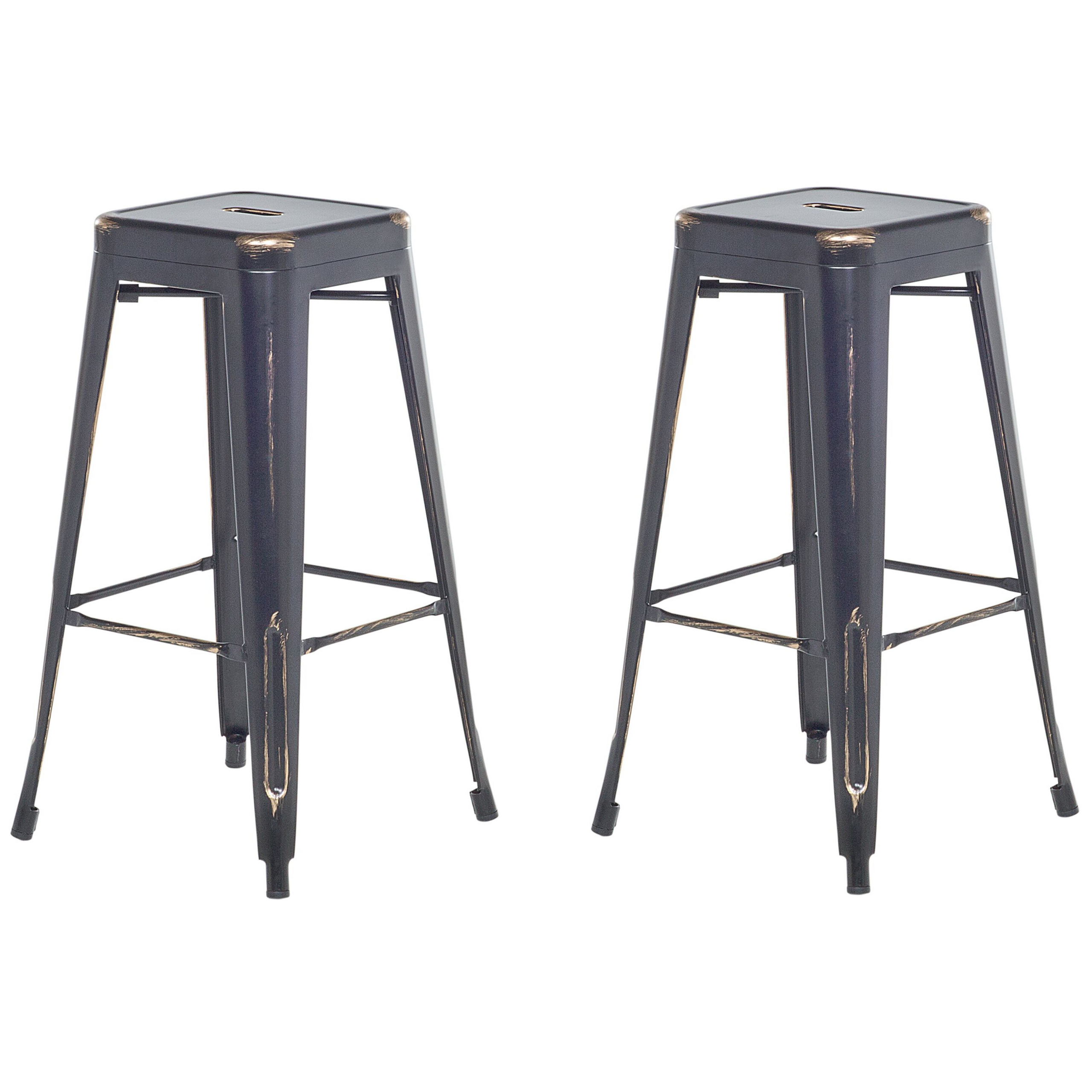Set med 2 barstolar CABRILLO Metall Svart