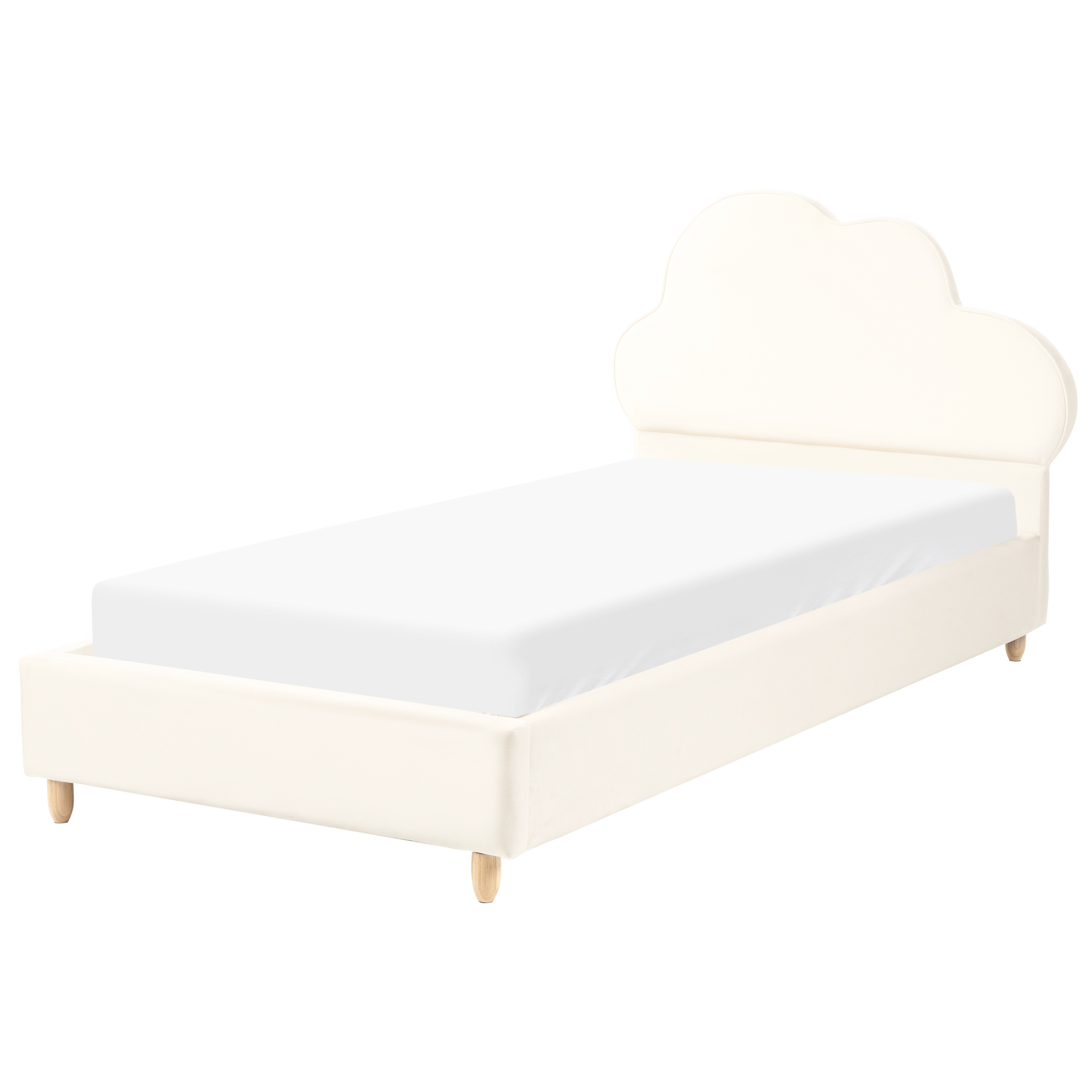 Barnsäng Moln Sammet BELLEVUE 90 x 200 cm Ljusbeige