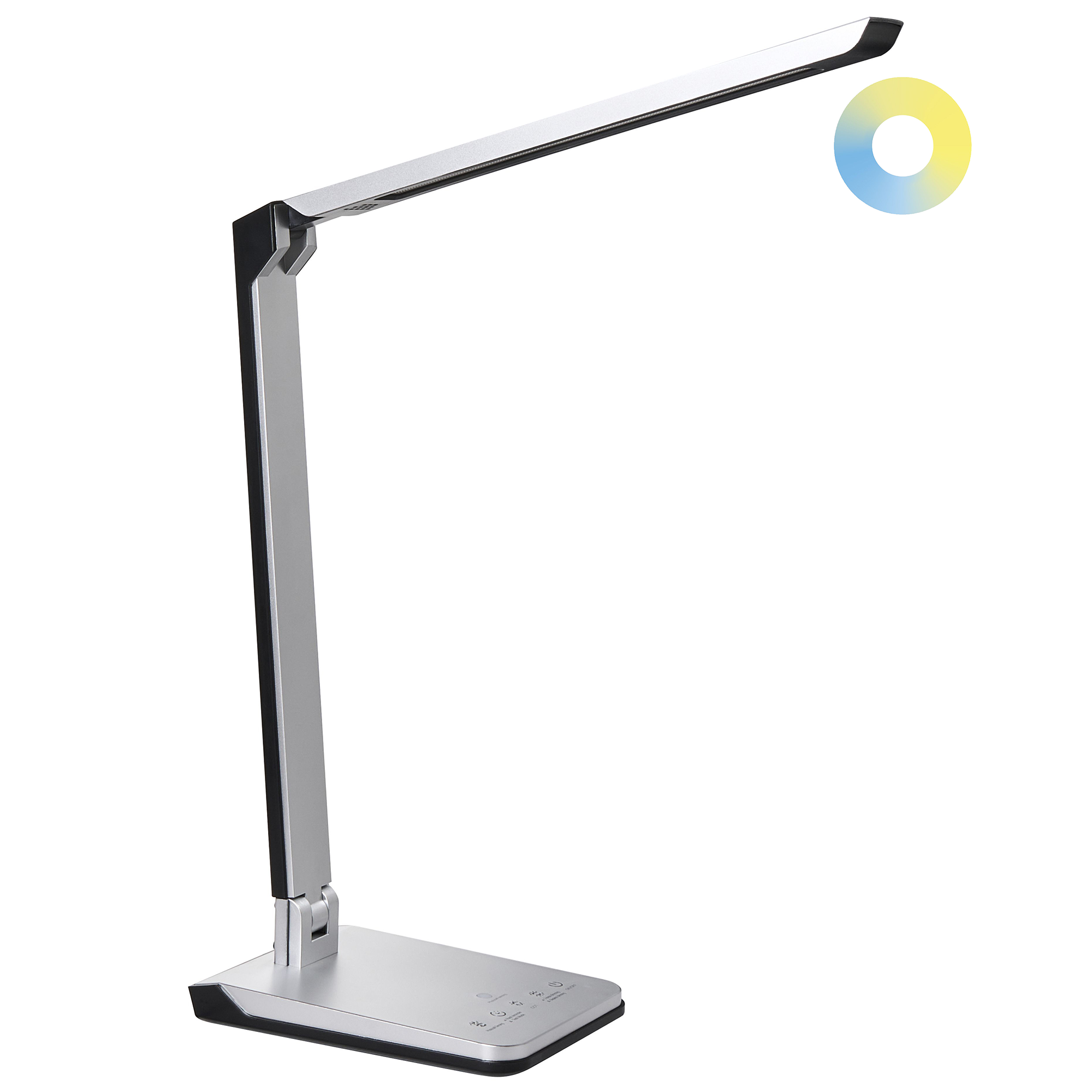 LED-skrivbordslampa PICTOR med dimmer Silver