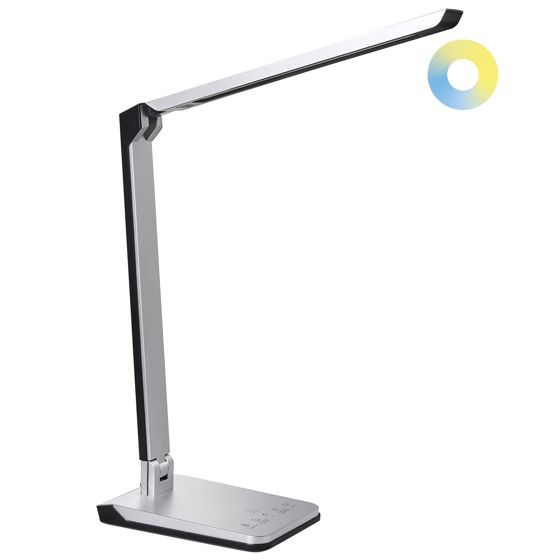 LED-skrivbordslampa PICTOR med dimmer Silver