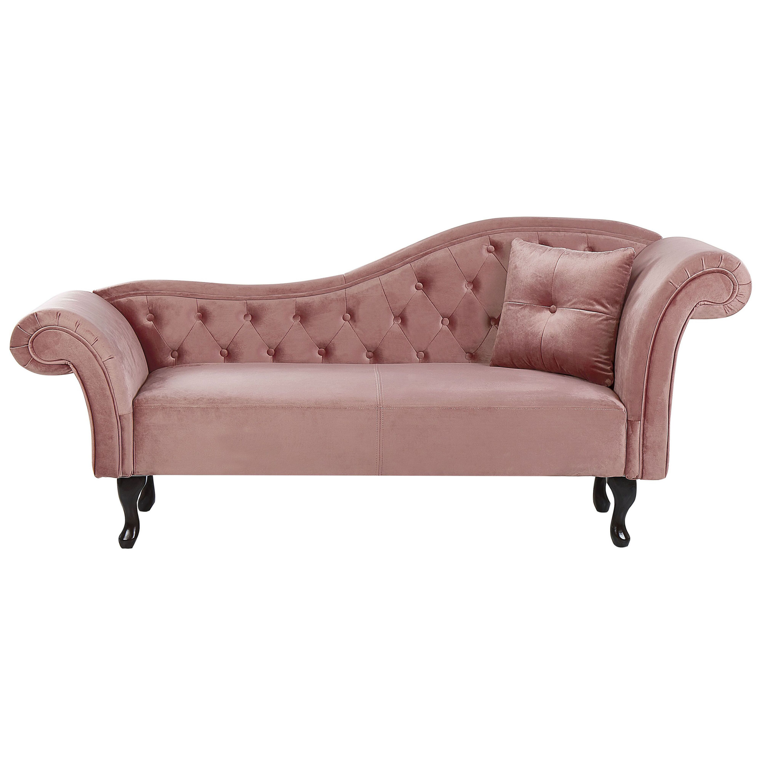 Högervänd schäslong LATTES Sammet Rosa