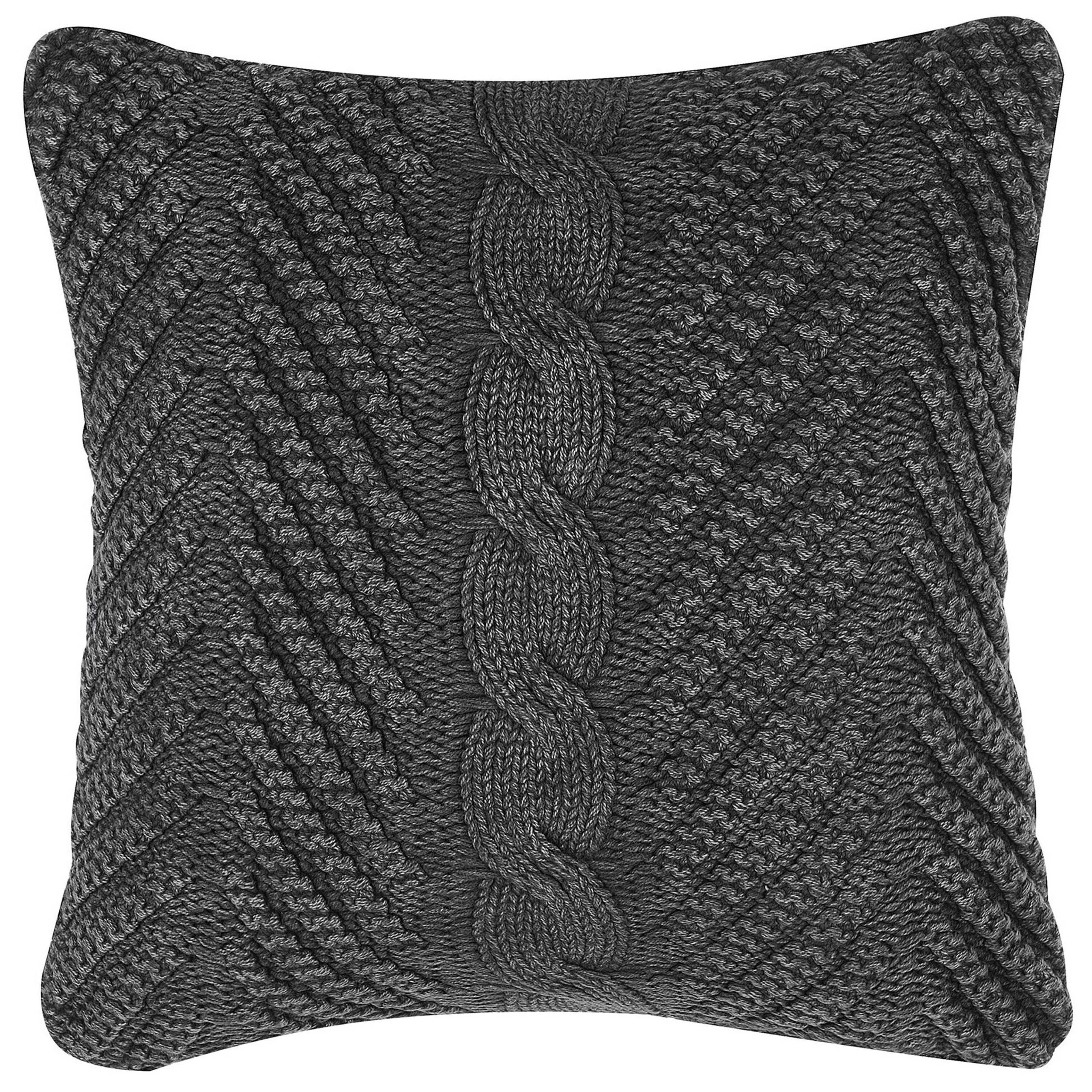 Prydnadskudde KONNI 45 x 45 cm Bomull Grå Chevrontryck