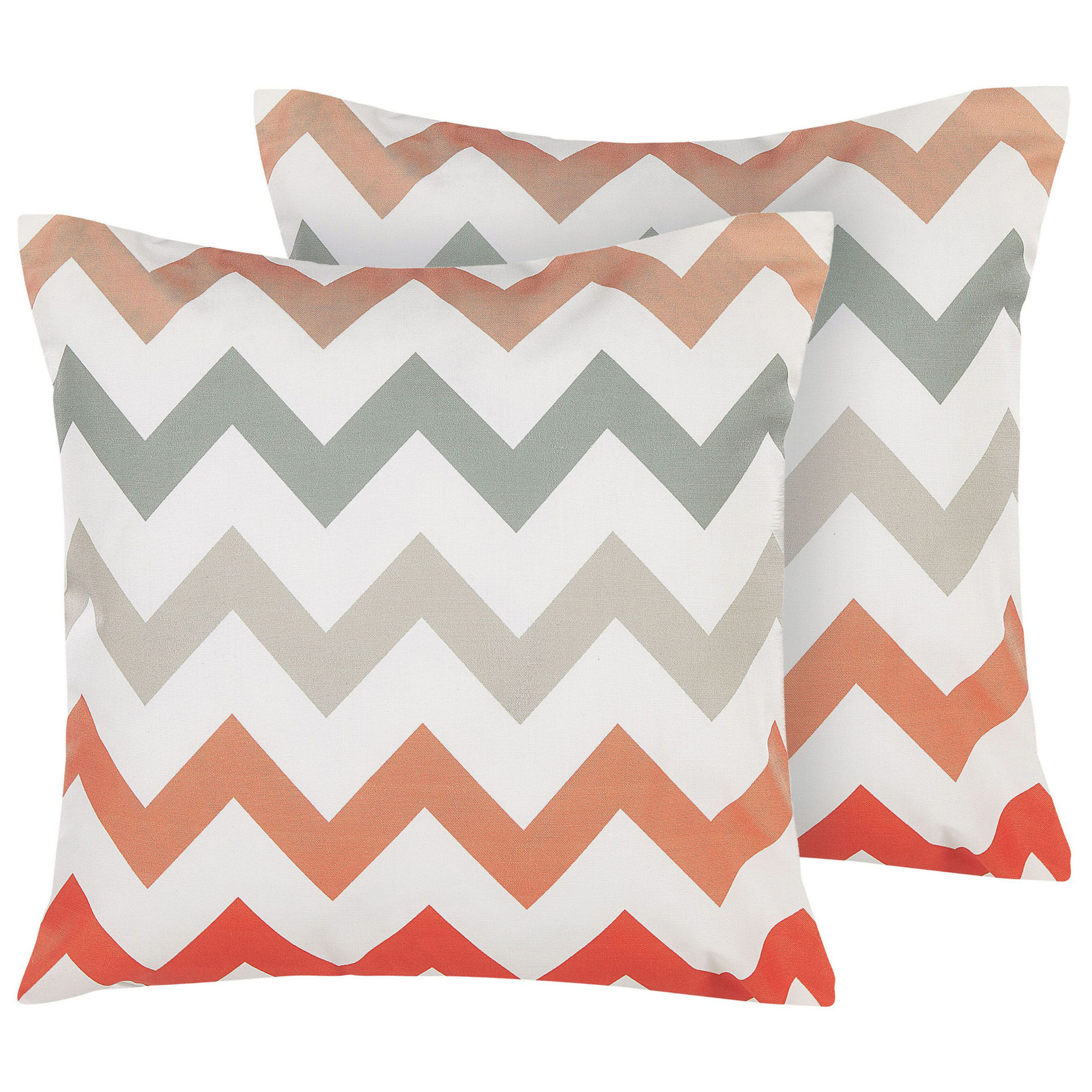 Set med 2 utomhusdynor LAGARO Chevrontryck 45 x 45 cm Flerfärgad