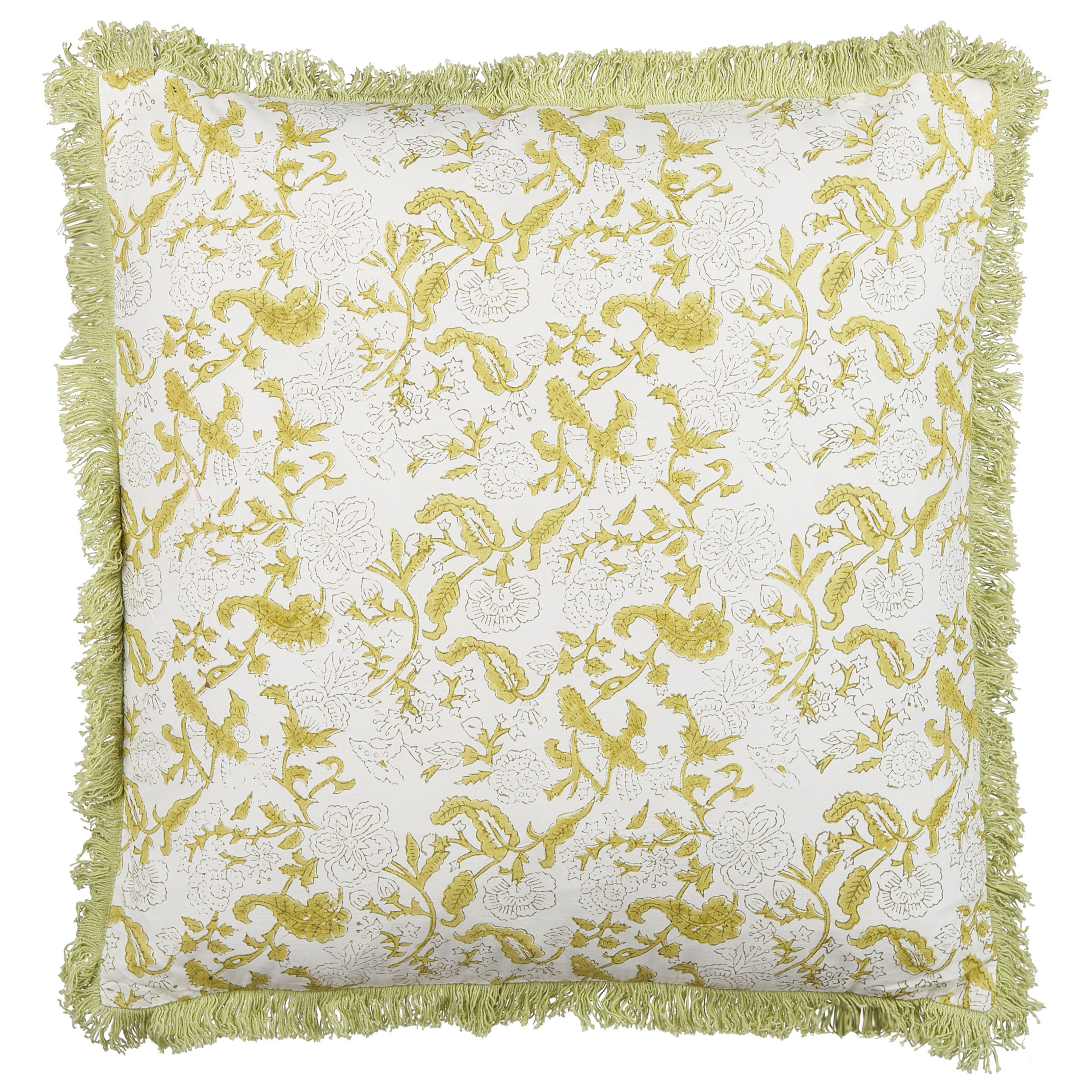 Prydnadskudde FILIX 45 x 45 cm Bomull Grön Blommigt tryck