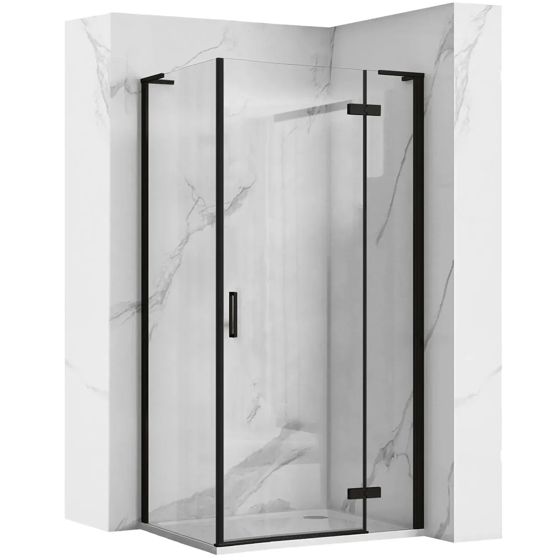REA Duschkabin HUGO 80x90 Svart, 80x90x200,5cm