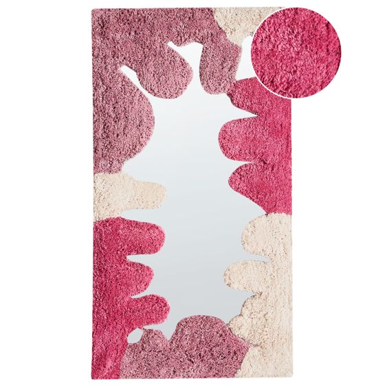 Väggspegel CAGERI 41 cm 75 cm Bomull Rosa