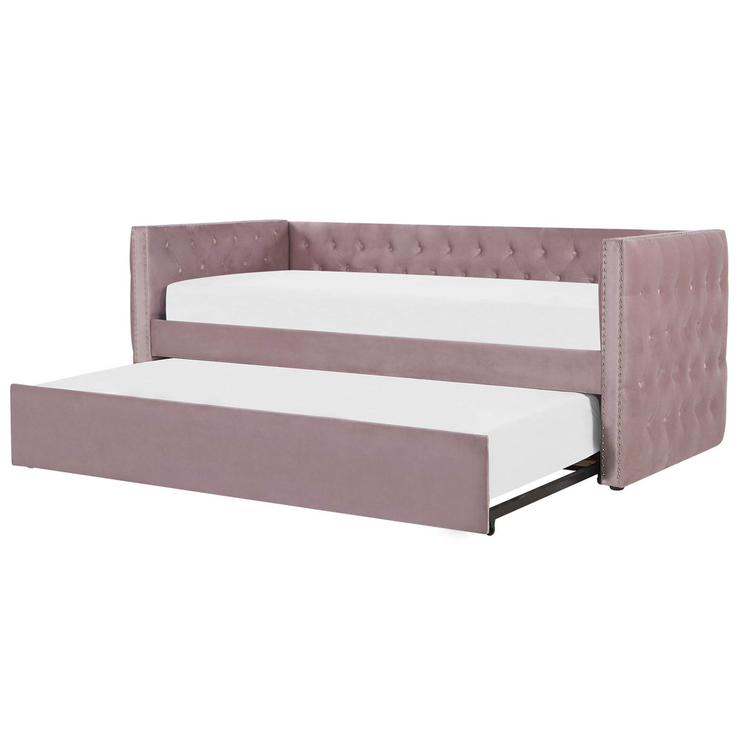 Utdragbar säng Sammet GASSIN 90 x 200 cm Rosa