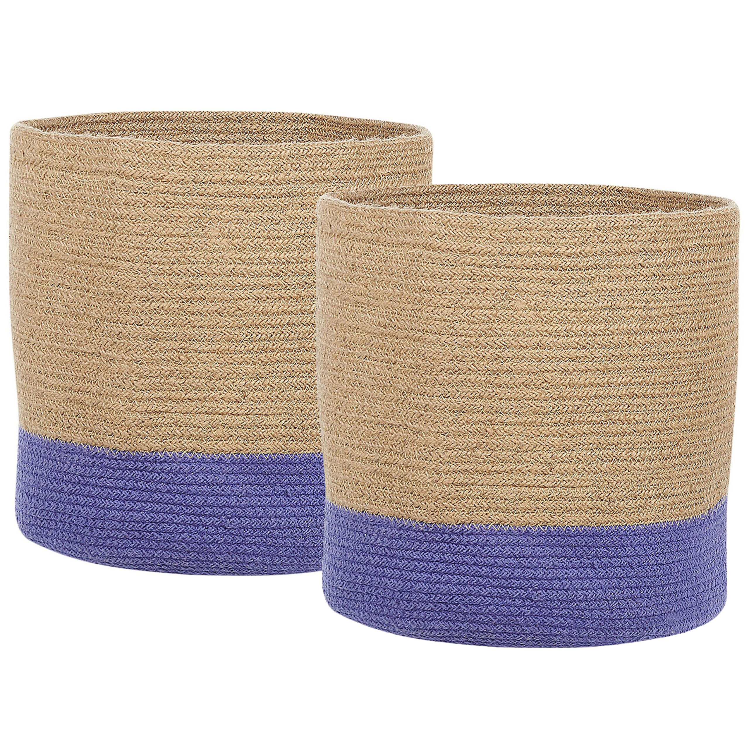 Set med 2 korgar BULANIK Jute Mörklila