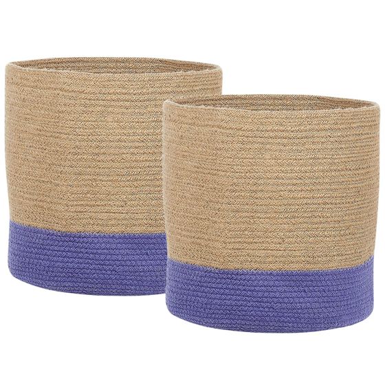 Set med 2 korgar BULANIK Jute Mörklila