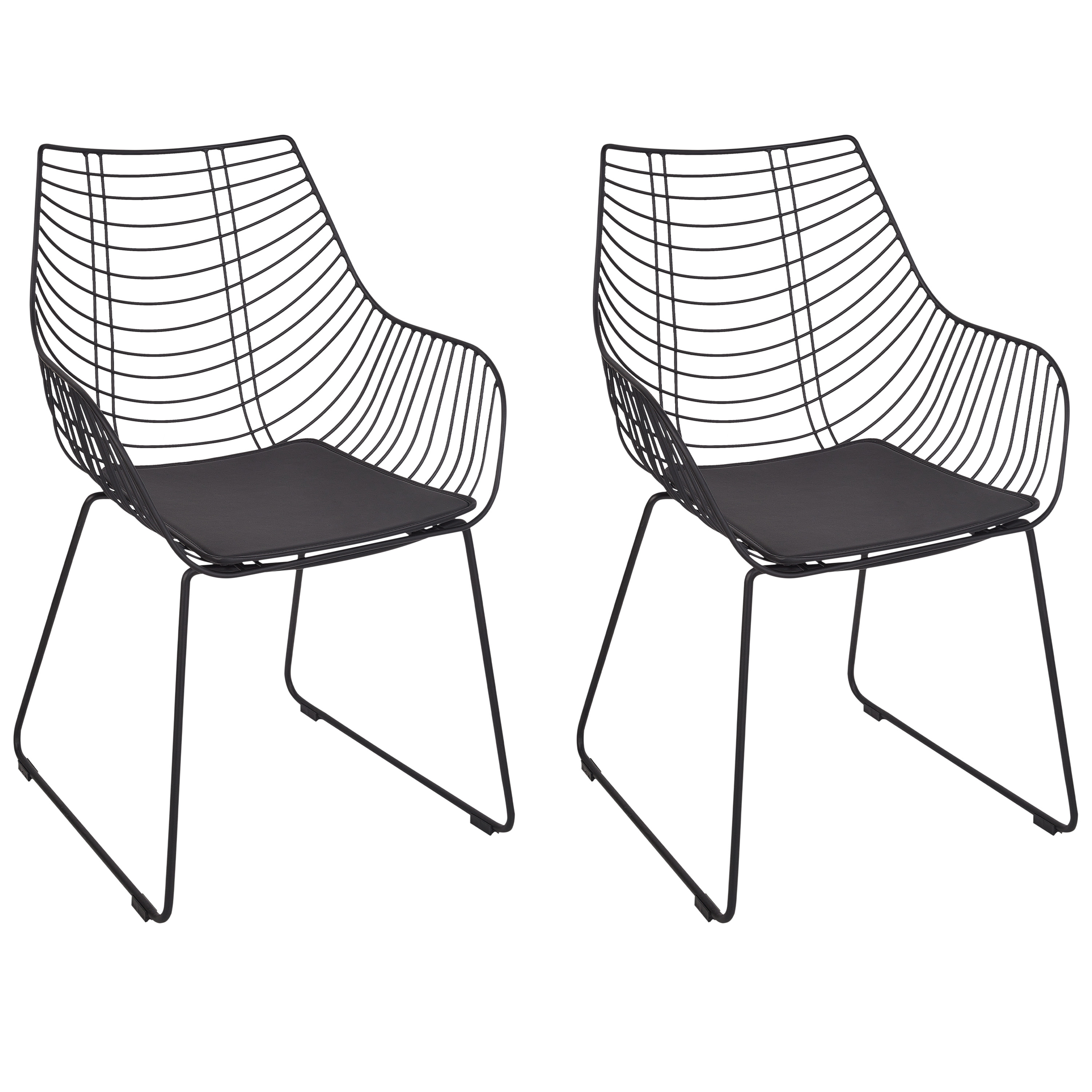 Set med 2 matstolar ANNAPOLIS Metall Svart
