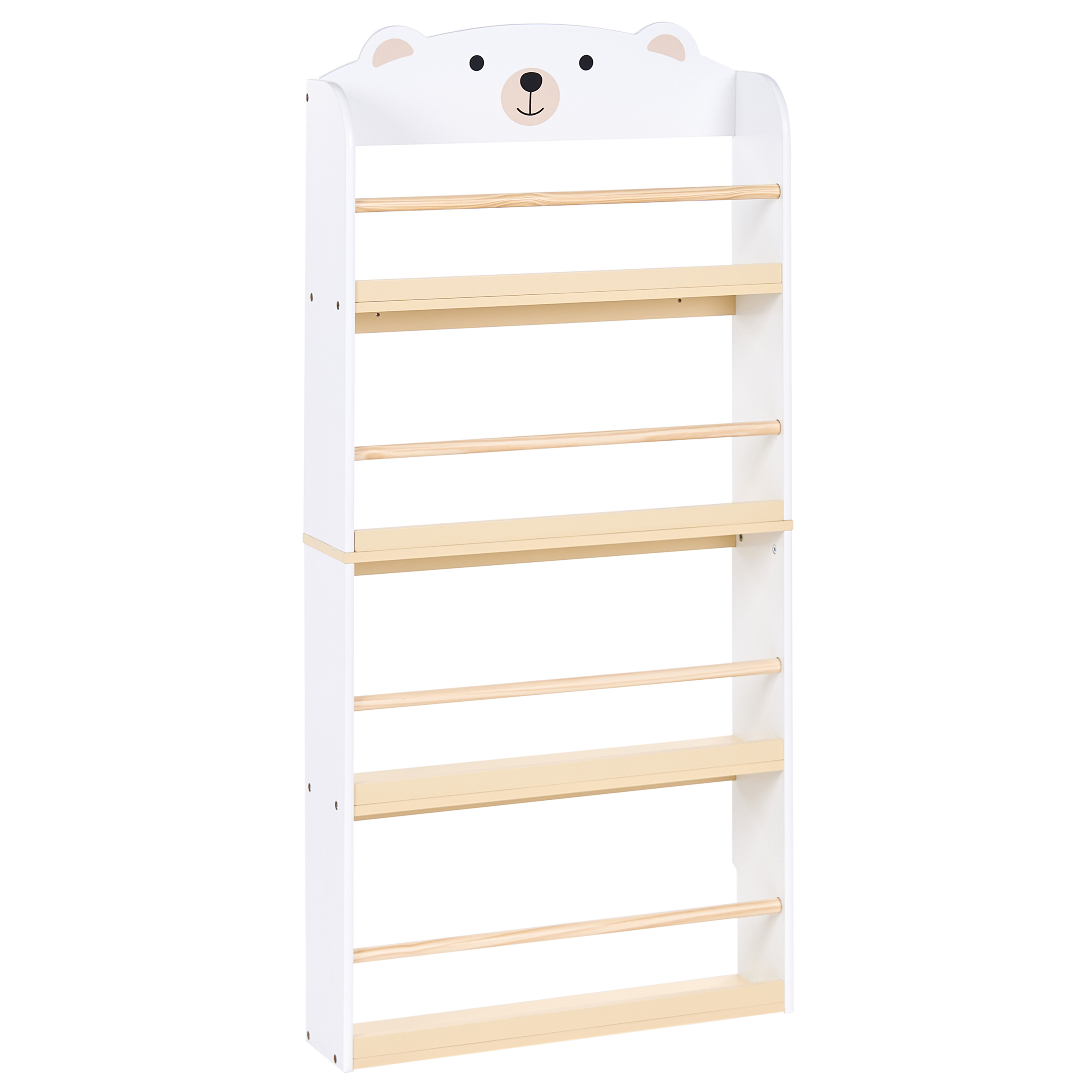 Bokhylla med 4 hyllor MIMILI 124 cm Vit