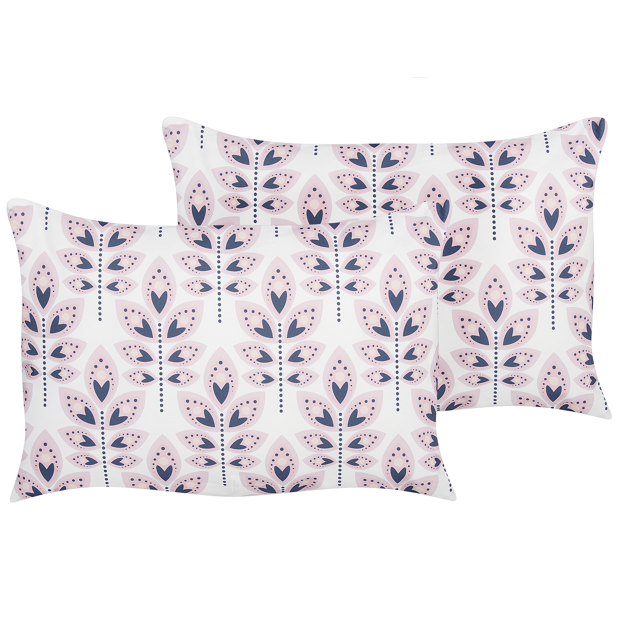 Set med 2 utomhusdynor TORRETTA Växtmotiv 40 x 60 cm Off-White