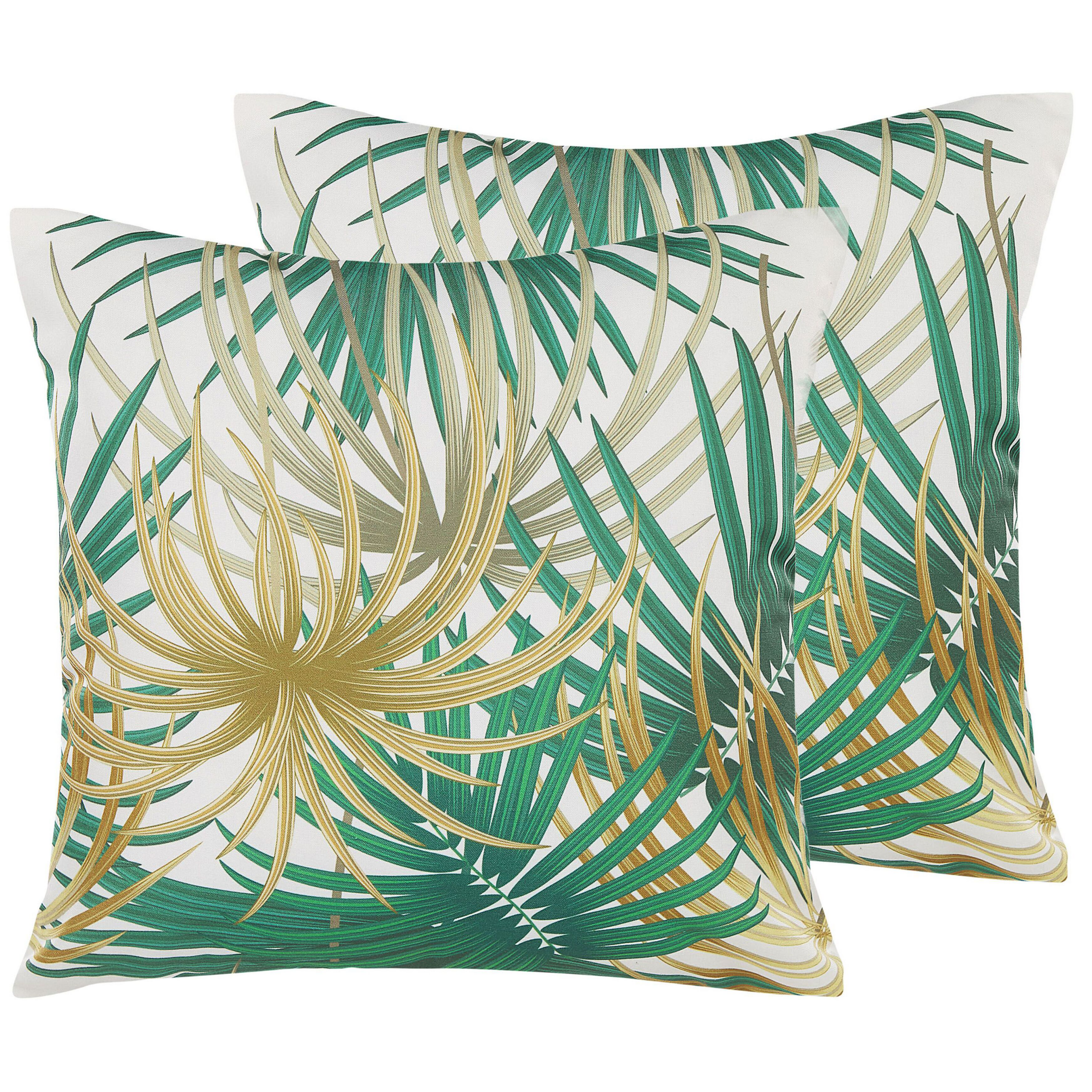 Set med 2 utomhusdynor GAIANA Växtmotiv 45 x 45 cm Grön